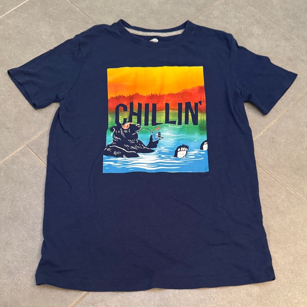 Old Navy Kids Navy Blue 'Chillin' Bear Tee ✨5 for $15!✨